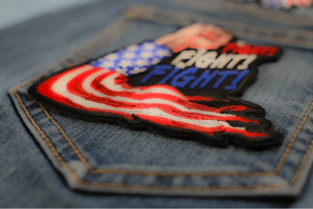 Fight Fight Trump Iron on Embroidery Patch ( 4 x 4 inches )